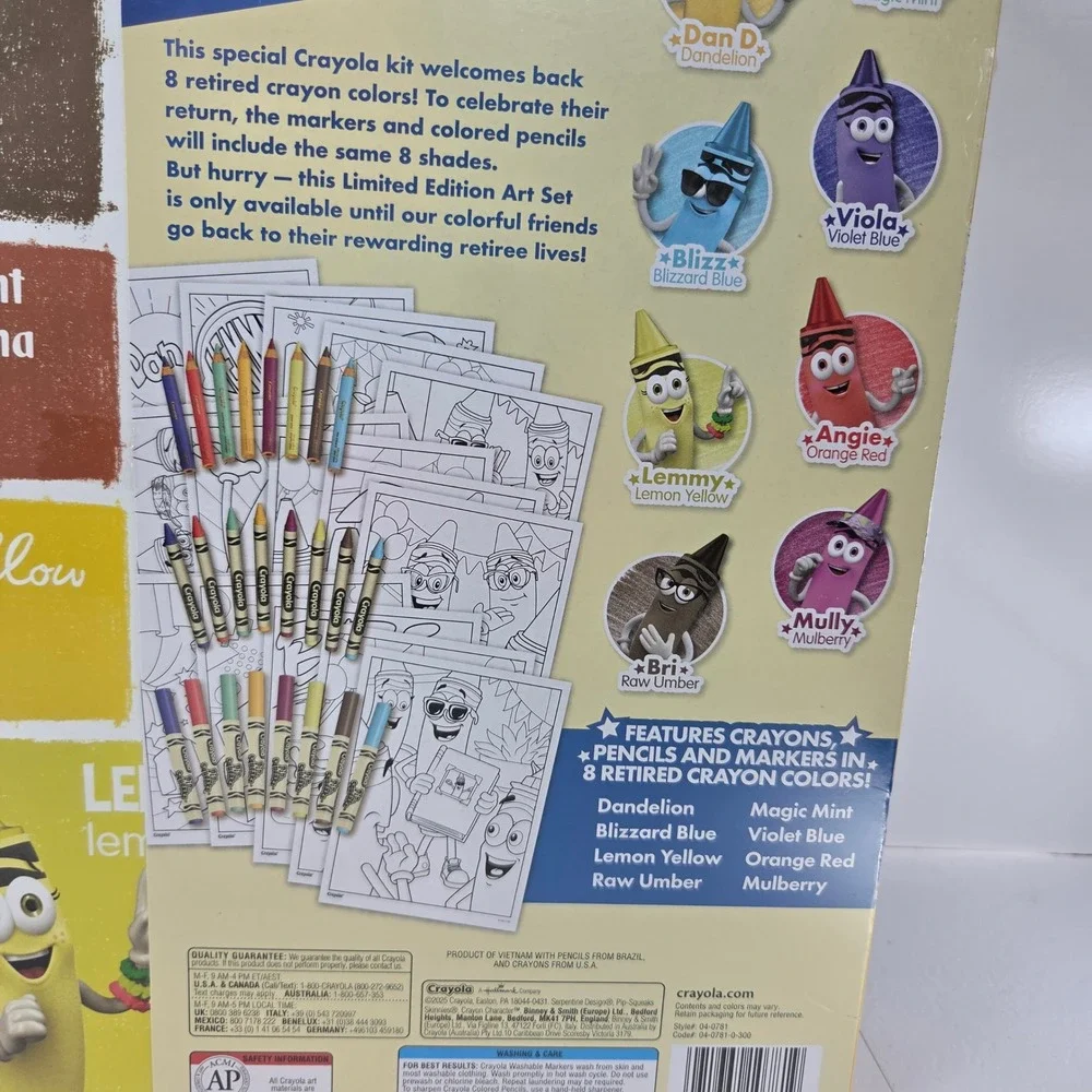 Crayola Limited Edition Art Set 115 Pieces 8 Retired Colors 04-0781 New Sealed